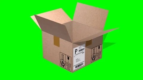 Shipping cardbox opens animation on green screen 스톡 동영상 76180881