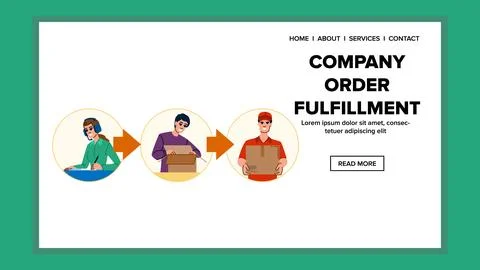 Shipping company order fulfillment vector Illustrazione stock