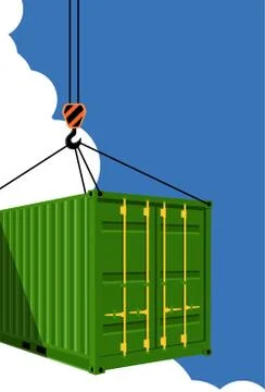 Shipping container on blue sky Stock Illustration