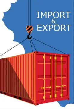 Shipping container on blue sky Stock Illustration