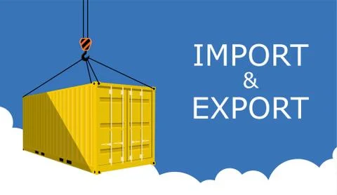 Shipping container on blue sky Stock Illustration