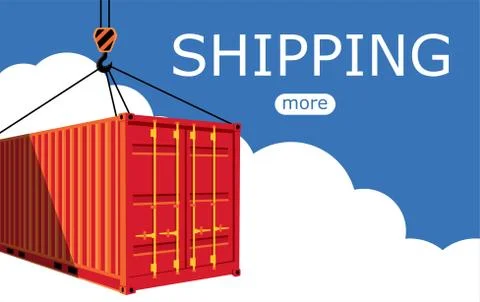 Shipping container on blue sky Stock Illustration