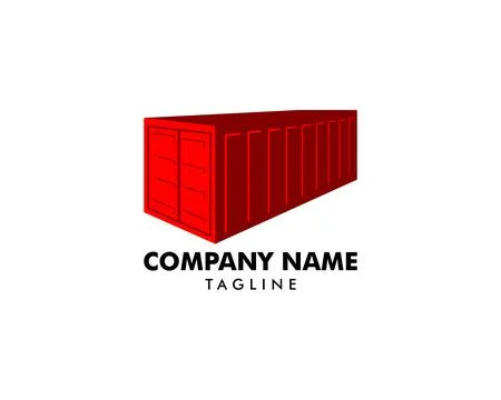 Shipping Container Box Design Logo Template Vector Illustration Stock Illustration