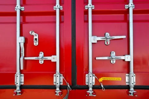 Shipping Container Door Locks Stock Photos