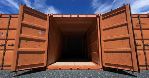 Shipping container doors opening Video stock 111718963