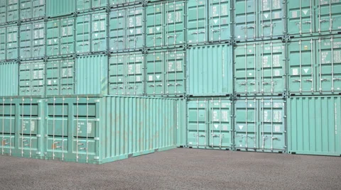 A shipping container is dropped into place Stock Footage 53251858
