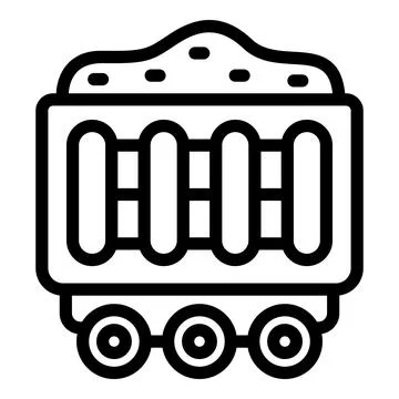 Shipping container icon outline vector. Heavy train wagon Stock Illustration