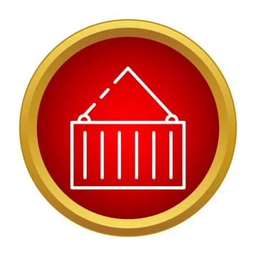 Shipping container icon symbolizing global logistics and trade Illustrazione stock