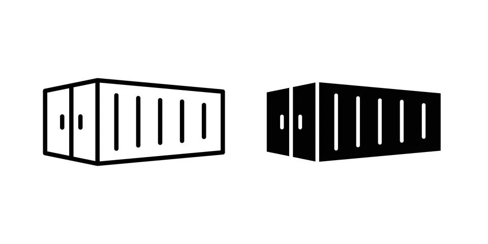 Shipping Container icon vector, symbol, logo illustrations Stock Illustration
