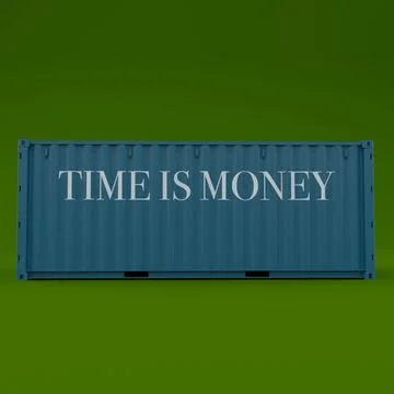 Shipping container isolated on green background Stock Illustration