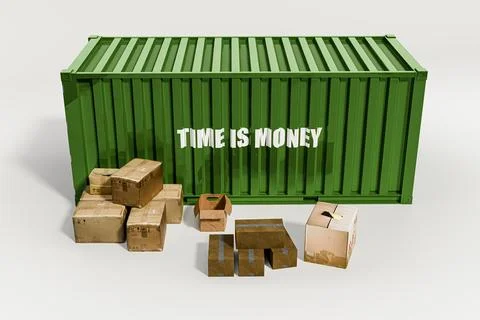 Shipping container isolated on white background Stock Illustration