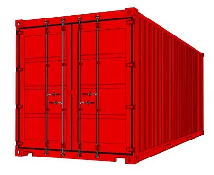 Shipping container isolated on white Stock Illustration