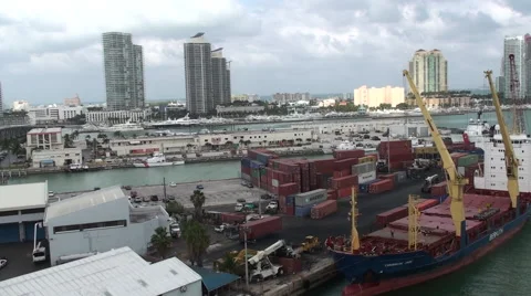 Shipping Container Loading Area Stock Footage 43164710