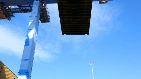 Shipping container loading equipment 4k intro video for business Stock-Footage 102176564