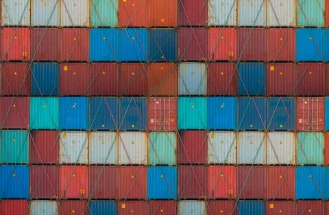 Shipping container , logistics / import, export concept  - Stock Photos