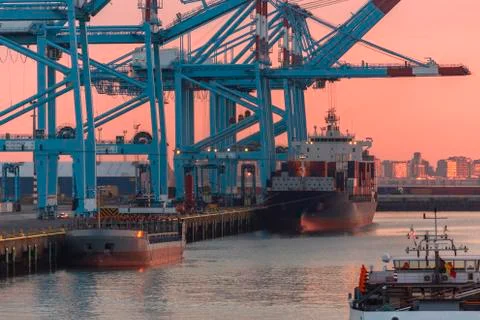 Shipping - Container Port - Logistics Stock Photos