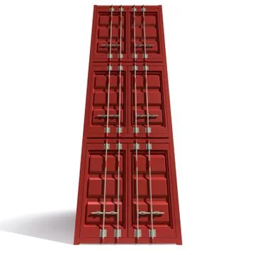 Shipping container red stack Stock Illustration