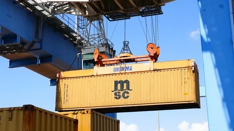 Shipping Container Terminal 4k Video stock 92143530