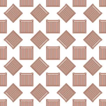 Shipping Container vector concept line seamless pattern Stock Illustration