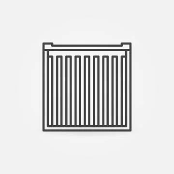 Shipping Container vector concept linear icon - Back View Stock Illustration