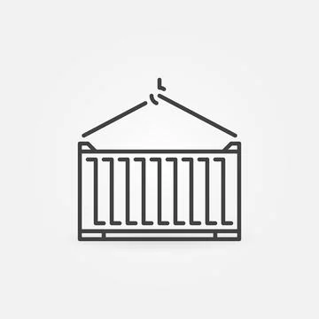 Shipping Container vector Intermodal Cargo concept outline icon Stock Illustration