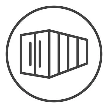 Shipping Container vector round icon or symbol in outline style Stock Illustration