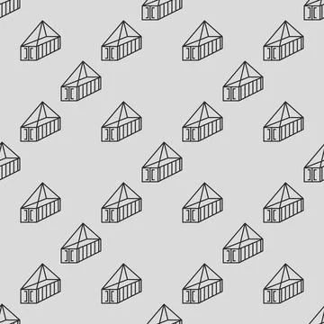 Shipping Container vector simple seamless pattern in clean line style Illustrazione stock