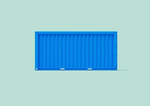 Shipping container on white. Stock Photos