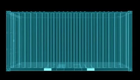 Shipping container. X-ray image Stock Illustration