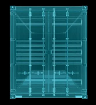 Shipping container. X-ray image Illustration