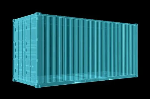 Shipping container. X-ray image Illustration