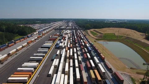 Shipping Container Yard Stock Footage 109065467