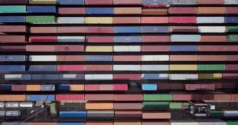 Shipping containers birds eye view Stock Footage 89732847