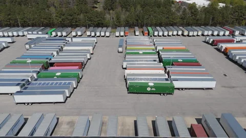 Shipping Containers at Dollar Tree HQ Aerial Chesapeake VA Vídeos de archivo 333568487