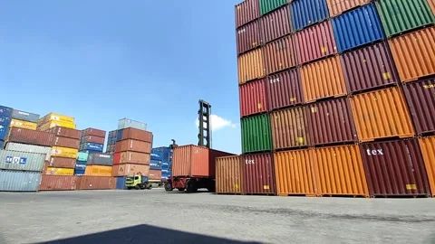 Shipping containers Stock Footage 312023737