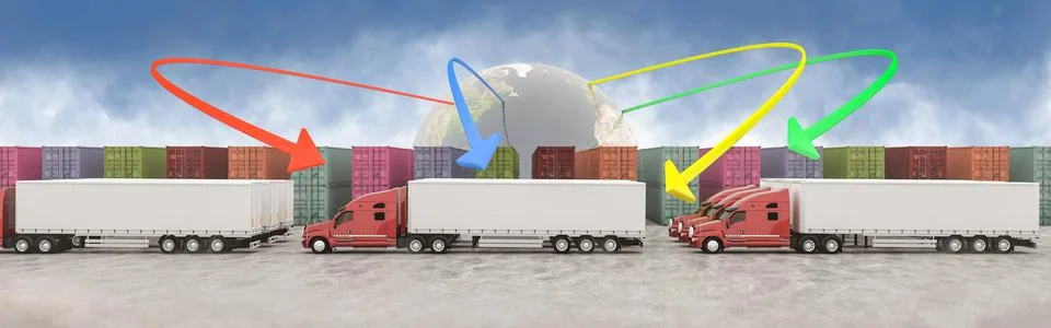 Shipping containers, goods concept Stock Illustration