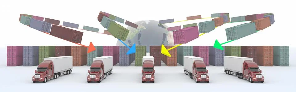 Shipping containers, goods concept Stock Illustration
