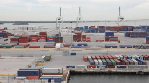 Shipping containers miami 2 Stock Footage 29931087
