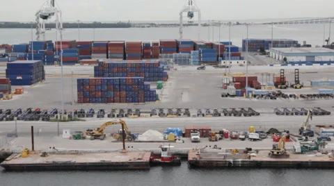 Shipping containers miami Video stock 29931040