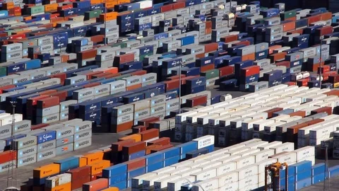 Shipping Containers At A Port Video stock 126007843