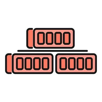 Shipping containers stack representing global logistics and trade Stock Illustration