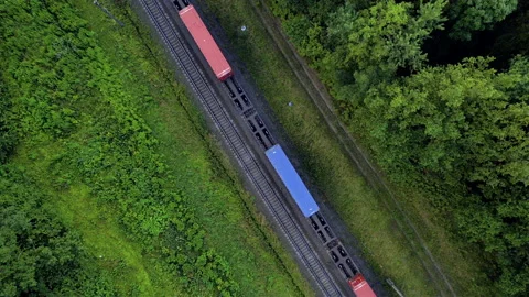 Shipping containers transportation on freight train by railway. 動画素材 161415217