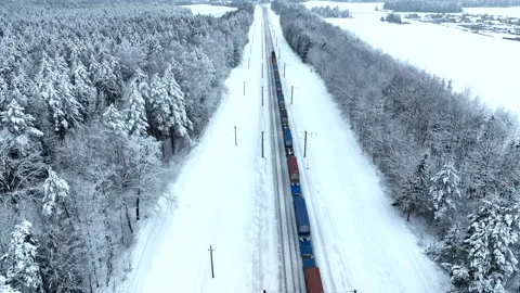 Shipping containers transportation on freight train by railway. Stock Footage 226855238