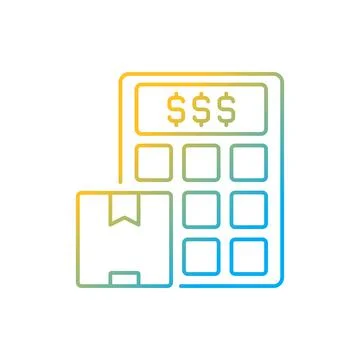Shipping cost calculator gradient linear vector icon Stock Illustration
