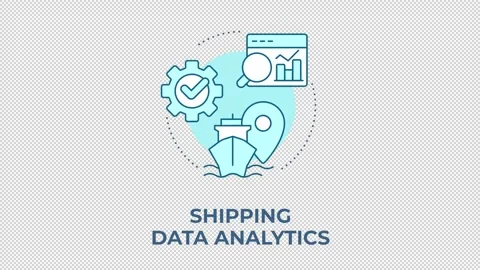 Shipping data analytics blue concept icon animation Stock Footage 344177357