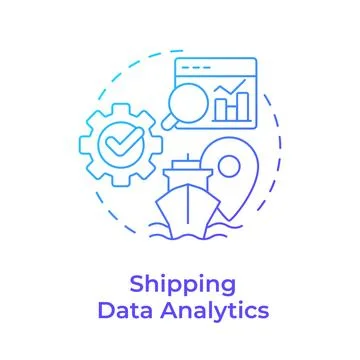 Shipping data analytics blue gradient concept icon Illustrazione stock