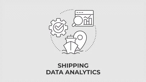 Shipping data analytics line concept icon animation Stock Footage 340576722