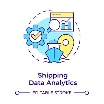 Shipping data analytics multi color concept icon Stock Illustration