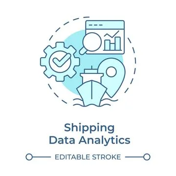 Shipping data analytics soft blue concept icon Illustrazione stock