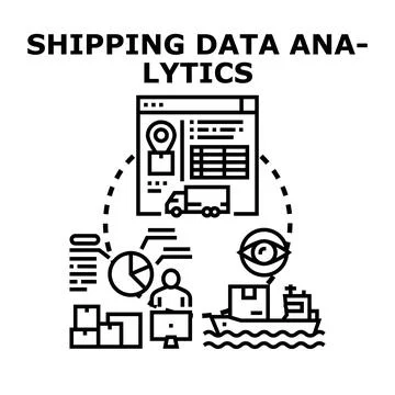Shipping data analytics tracking logistics supply chain Stock Illustration
